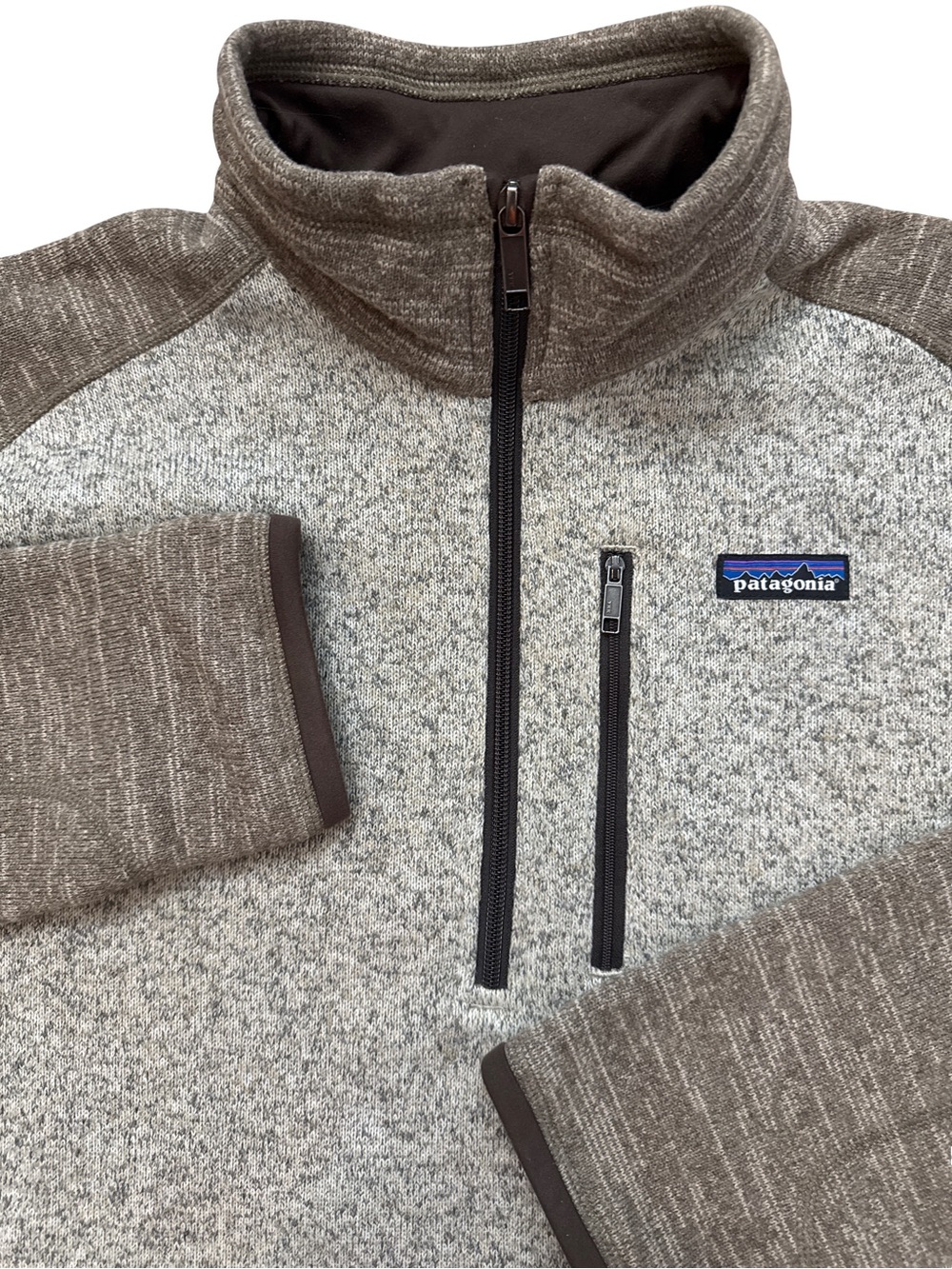 Patagonia Men’s Sweater Pullover 1/4 Zip Industrial Size XL Brown & Gray